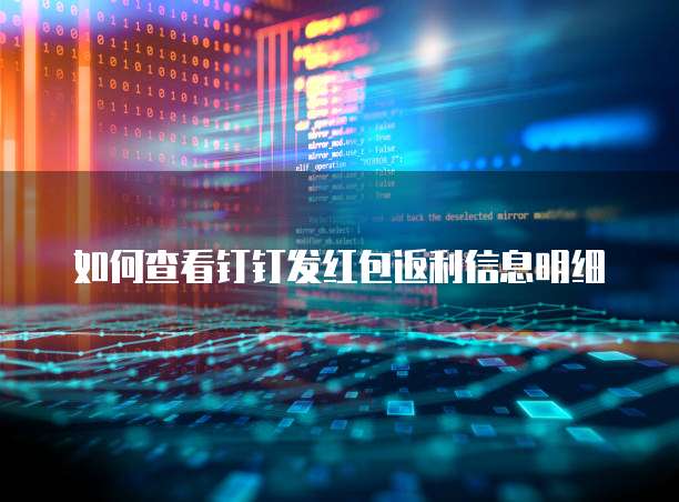 如何查看钉钉发红包返利信息明细
