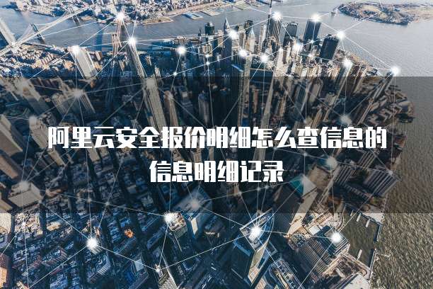 阿里云安全报价明细怎么查信息的信息明细记录