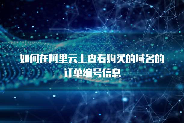 如何在阿里云上查看购买的域名的订单编号信息