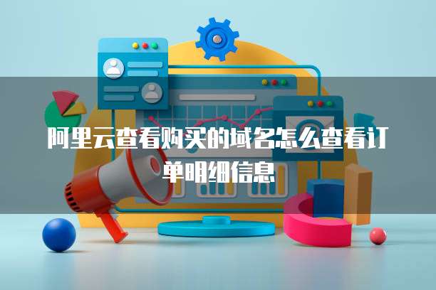 阿里云查看购买的域名怎么查看订单明细信息