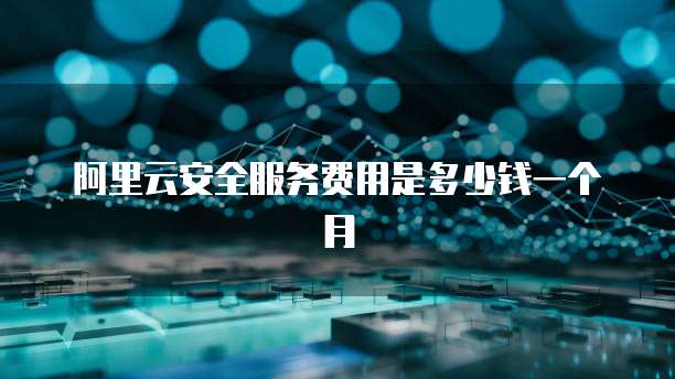 阿里云安全服务费用是多少钱一个月