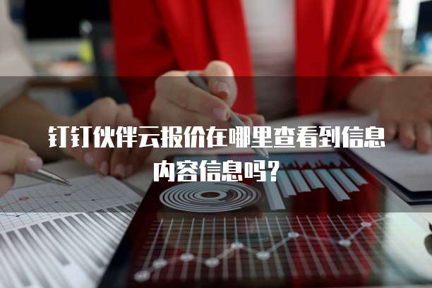 钉钉伙伴云报价在哪里查看到信息内容信息吗?