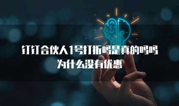 钉钉合伙人1号打折吗是真的吗吗为什么没有优惠