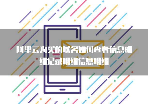 阿里云购买的域名如何查看信息明细记录明细信息明细
