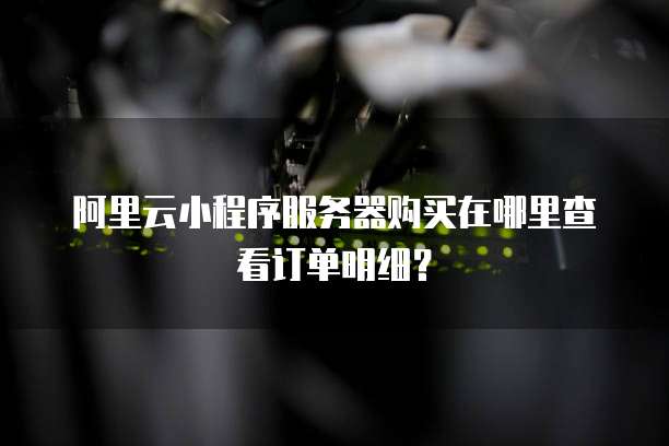 阿里云小程序服务器购买在哪里查看订单明细?