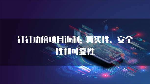钉钉功倍项目返利: 真实性、安全性和可靠性