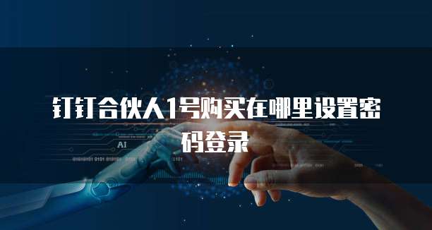 钉钉合伙人1号购买在哪里设置密码登录