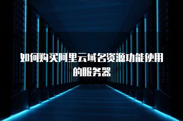 如何购买阿里云域名资源功能使用的服务器