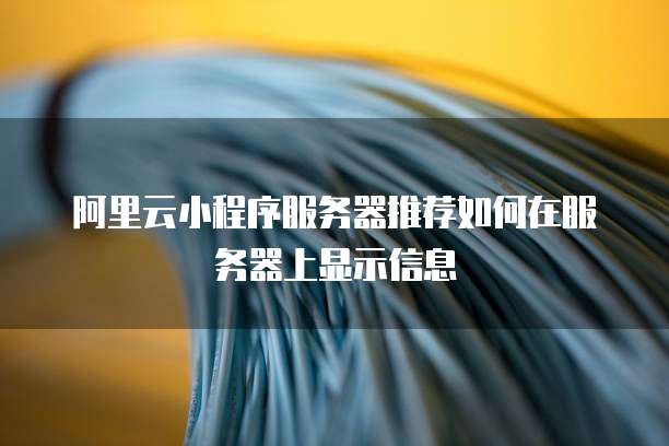 阿里云小程序服务器推荐如何在服务器上显示信息