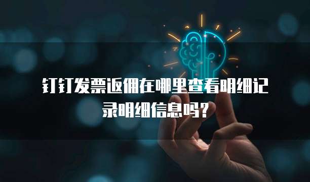 钉钉发票返佣在哪里查看明细记录明细信息吗?