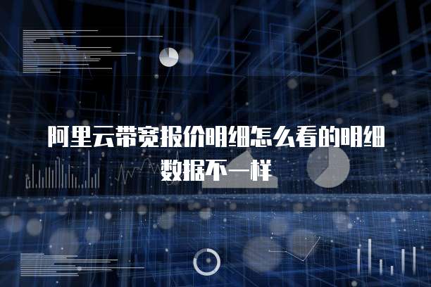 阿里云带宽报价明细怎么看的明细数据不一样