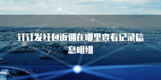 钉钉发红包返佣在哪里查看记录信息明细