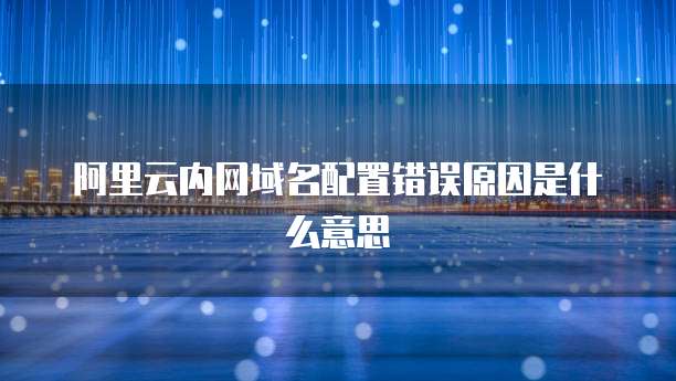 阿里云内网域名配置错误原因是什么意思