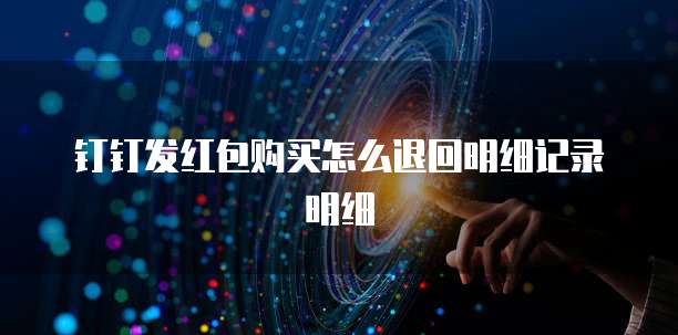 钉钉发红包购买怎么退回明细记录明细
