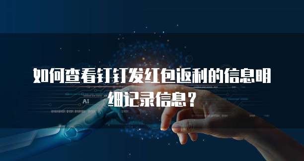 如何查看钉钉发红包返利的信息明细记录信息?