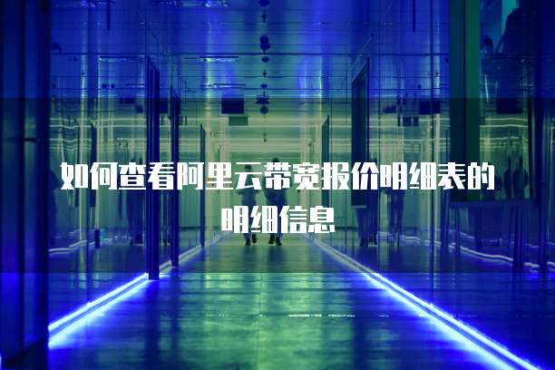 如何查看阿里云带宽报价明细表的明细信息
