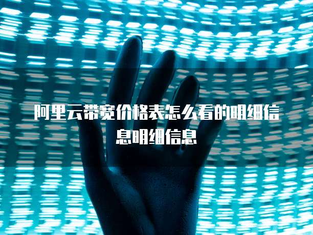 阿里云带宽价格表怎么看的明细信息明细信息