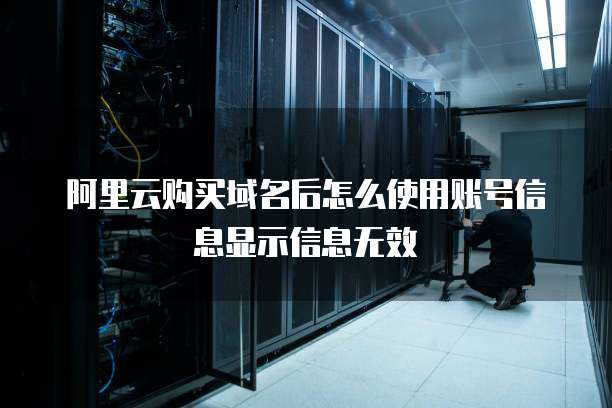 阿里云购买域名后怎么使用账号信息显示信息无效