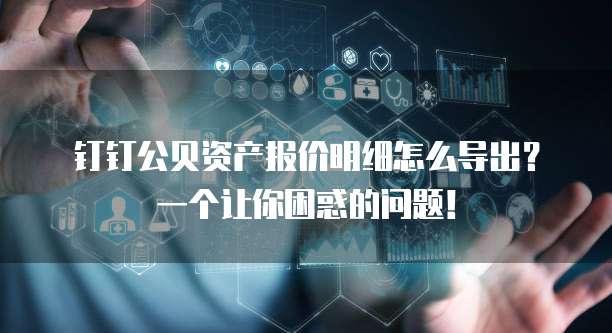 钉钉公贝资产报价明细怎么导出?一个让你困惑的问题!