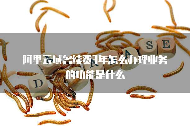 阿里云域名续费3年怎么办理业务的功能是什么