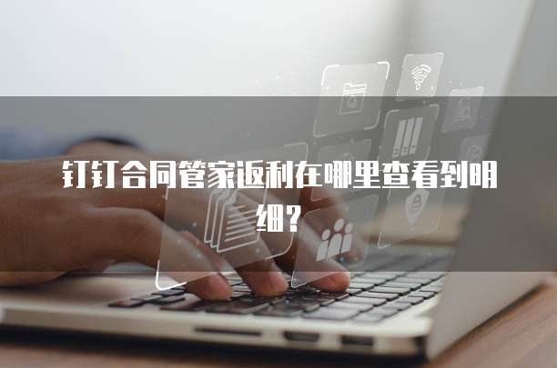 钉钉合同管家返利在哪里查看到明细?