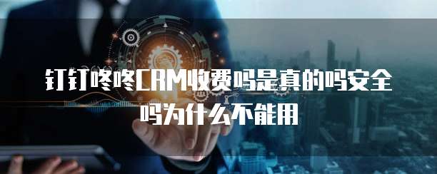 钉钉咚咚CRM收费吗是真的吗安全吗为什么不能用