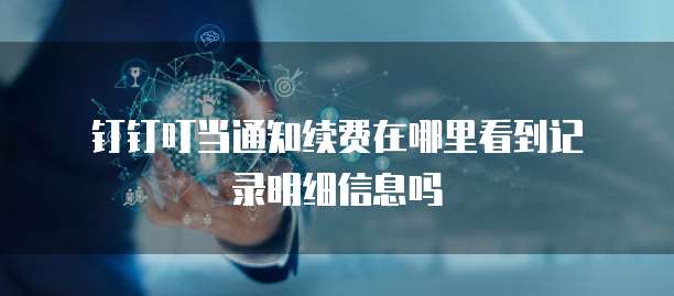 钉钉叮当通知续费在哪里看到记录明细信息吗