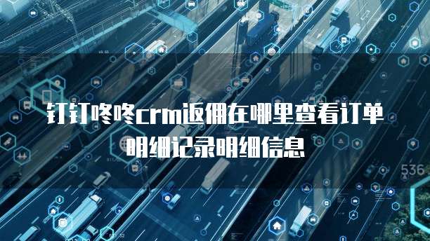钉钉咚咚crm返佣在哪里查看订单明细记录明细信息