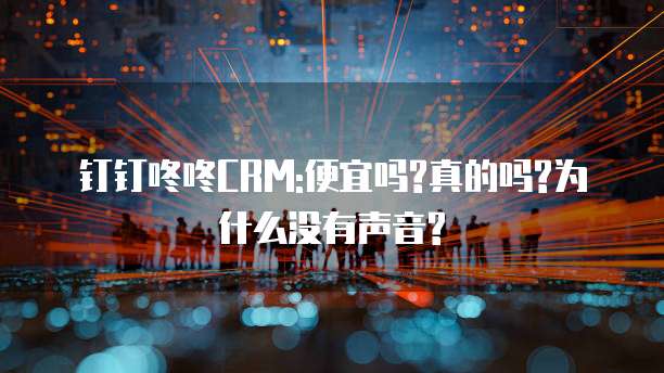 钉钉咚咚CRM:便宜吗?真的吗?为什么没有声音?