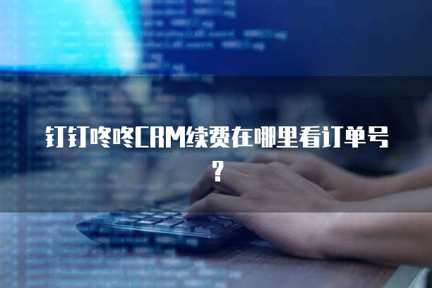 钉钉咚咚CRM续费在哪里看订单号？