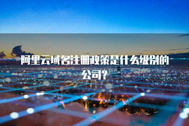 阿里云域名注册政策是什么级别的公司？