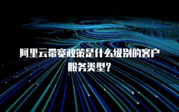 阿里云带宽政策是什么级别的客户服务类型?