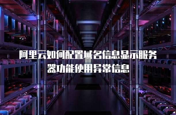 阿里云如何配置域名信息显示服务器功能使用异常信息