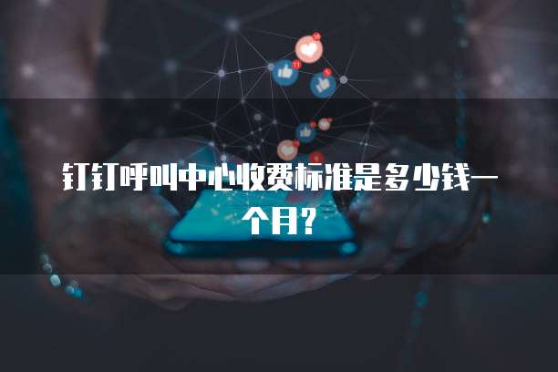 钉钉呼叫中心收费标准是多少钱一个月?