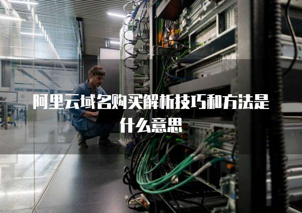 阿里云域名购买解析技巧和方法是什么意思
