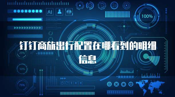 钉钉商旅出行配置在哪看到的明细信息
