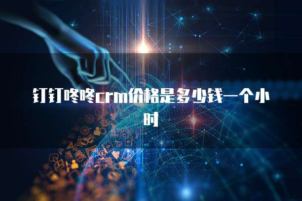 钉钉咚咚crm价格是多少钱一个小时