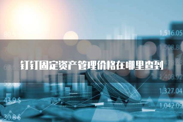 钉钉固定资产管理价格在哪里查到