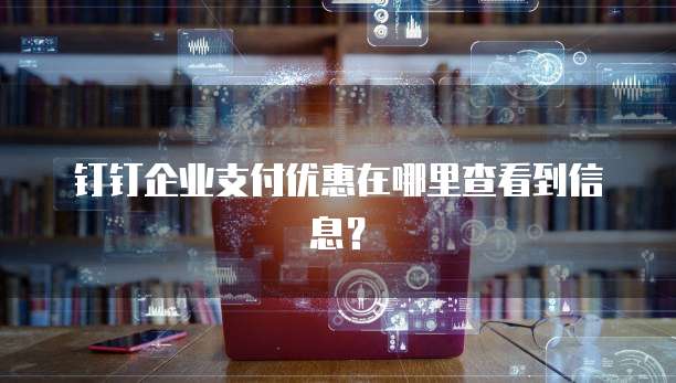 钉钉企业支付优惠在哪里查看到信息?