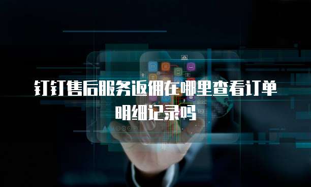 钉钉售后服务返佣在哪里查看订单明细记录吗