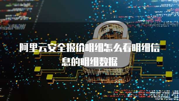 阿里云安全报价明细怎么看明细信息的明细数据