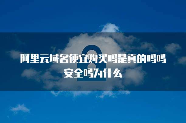 阿里云域名便宜购买吗是真的吗吗安全吗为什么