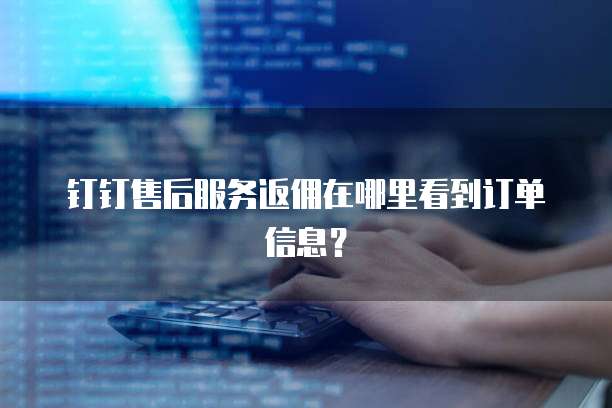 钉钉售后服务返佣在哪里看到订单信息?