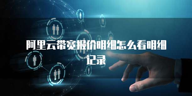 阿里云带宽报价明细怎么看明细记录