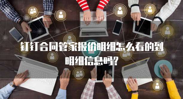 钉钉合同管家报价明细怎么看的到明细信息吗?