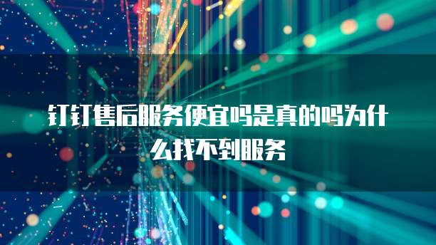 钉钉售后服务便宜吗是真的吗为什么找不到服务