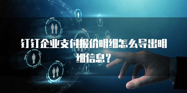 钉钉企业支付报价明细怎么导出明细信息?