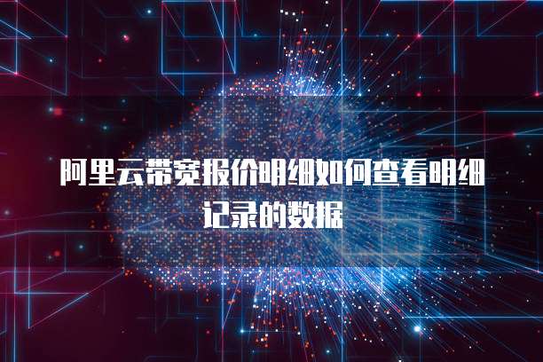 阿里云带宽报价明细如何查看明细记录的数据