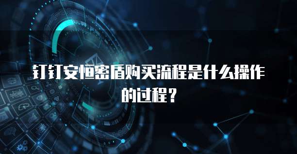 钉钉安恒密盾购买流程是什么操作的过程?