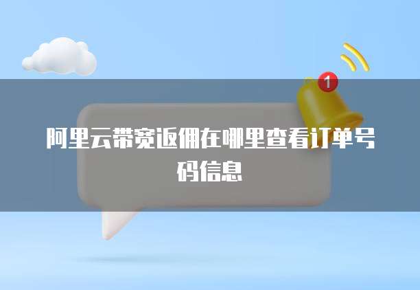 阿里云带宽返佣在哪里查看订单号码信息